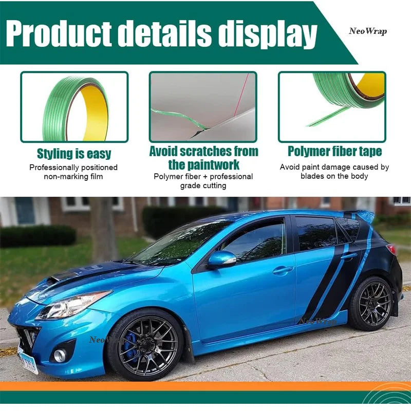 Vinyl Wrap Cutting Tape Car Stickers Design Line Auto Film Cut Tools Wrapping Edge Detailer Tape for Car Motorcycle Decal 5/10M