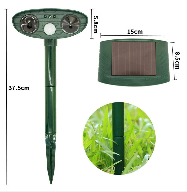 1pc ultrasound  Repellant Cat Dog Repellant Solar Powered Rechargeable Garden Waterproof creature Deterrent For Farm Yard
