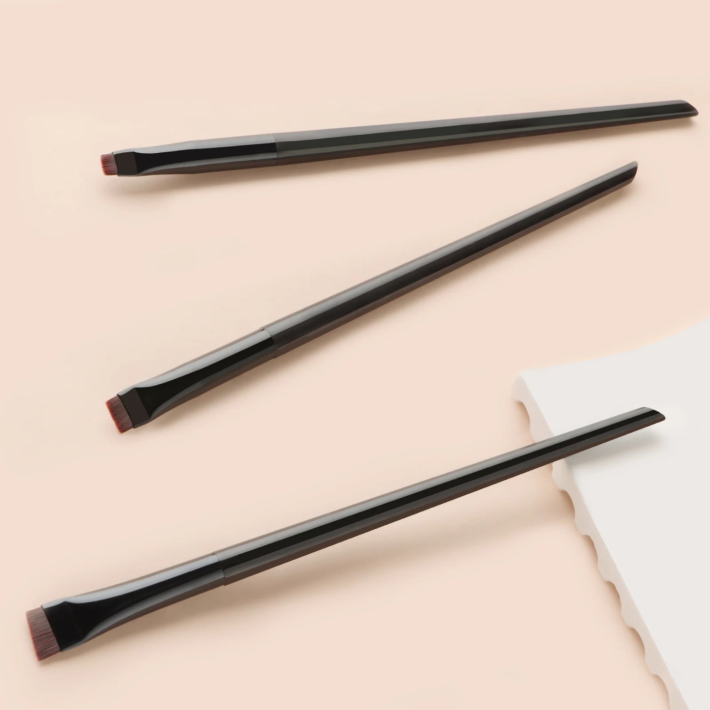 3 Pcs edge eyeliner brush oblique head eyebrow brush outline eyeliner brush ultra-thin eyeshadow brush makeup tools