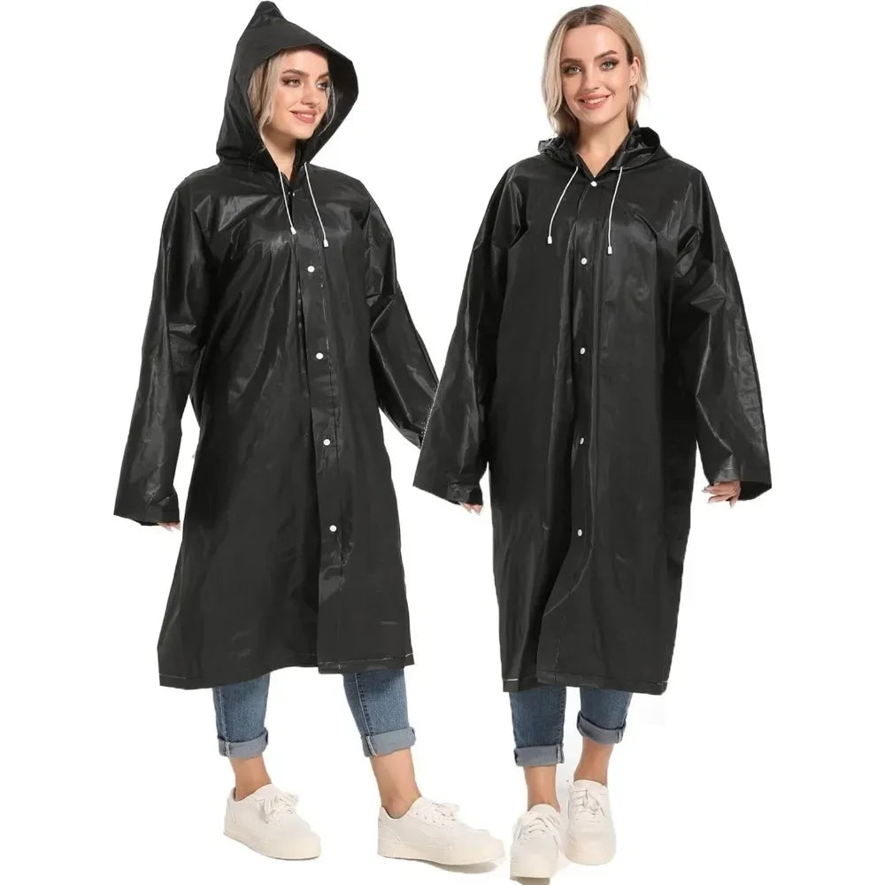 2PCS Rain Ponchos for Adults Reusable - Borogo Rain Coats for Adults Rain Jackets Raincoats for Men Women
