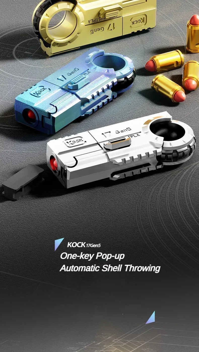 Ring Pistol Soft Bullet Gun Portable Mini 3D Decompression Shell Ejection Alloy Outdoor Funny Toy Boy Birthday Gift Fidget Toys