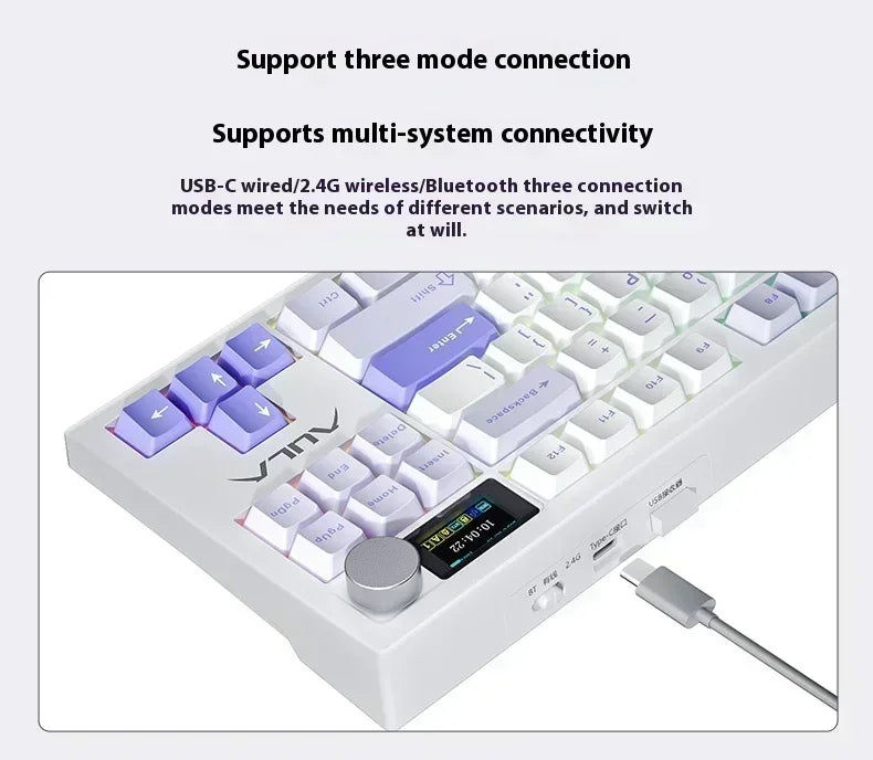 AULA S87Pro Gaming Mechanical Keyboard Wireless Bluetooth Keyboard Tri-mode RGB Hot Swappable Customized Games Accessories