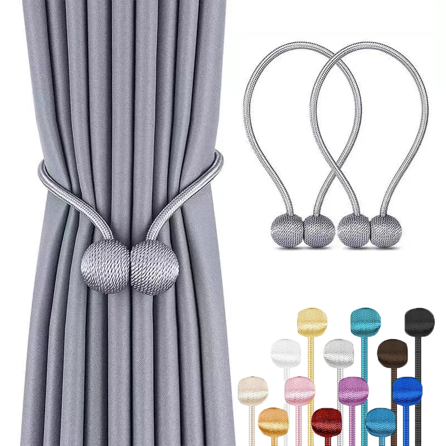 2pcs/pair Magnetic Curtain Tiebacks Earphone Design Curtain Holdbacks Living Room Bathroom Shower Curtain Accessories