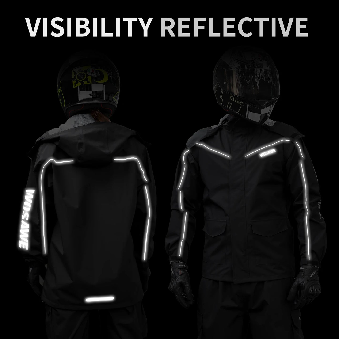 Motorcycle Raincoat Men Women Waterproof Motorcycle Rider Raincoat Suit Moto Raincoat Rain Coat Jacket Pants Biker Rain Set