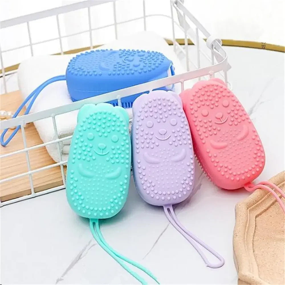 Silicone Body Scrubber Bath Exfoliating Scrub Sponge Shower Brush Exfoliator Skin Care Cleaner Dead  Remover Bathing Tools
