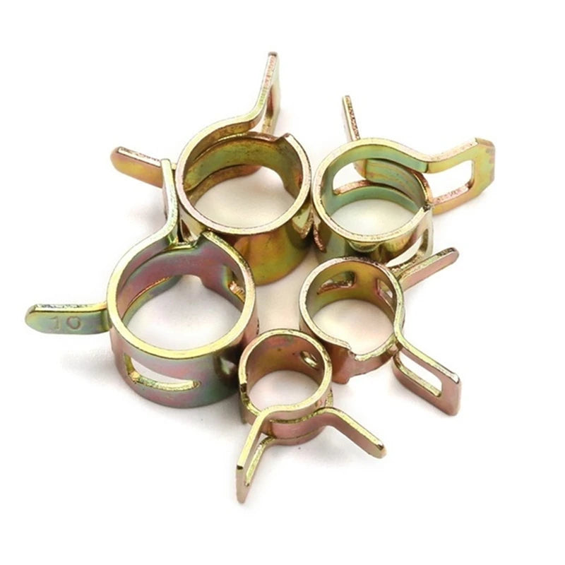 75 PCS Zinc Plated Spring Hose Pipe Clamp Air Clip Clamp ( 6mm 7mm 8mm 9mm 10mm)