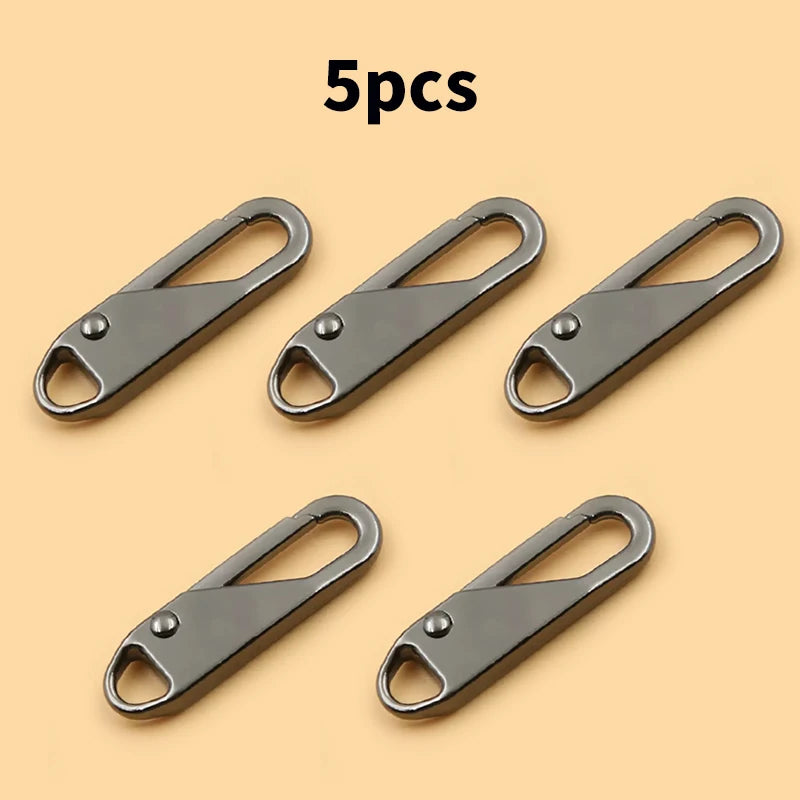 5/10 Pieces Zipper Pull Replacement Zipper Repair Kit Zipper Slider Pull Tab Universal Zipper Fixer Metal Zipper Head