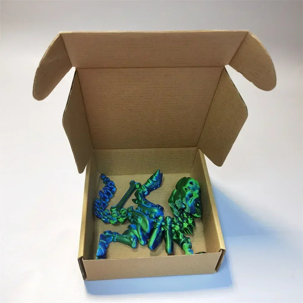 10Pcs Tyrannosaurus Rex Fossil Dragon 3D Printing Skull Dragon Movable Joint Decoration Toy Can Stand Big-mouth Dinosaur Model