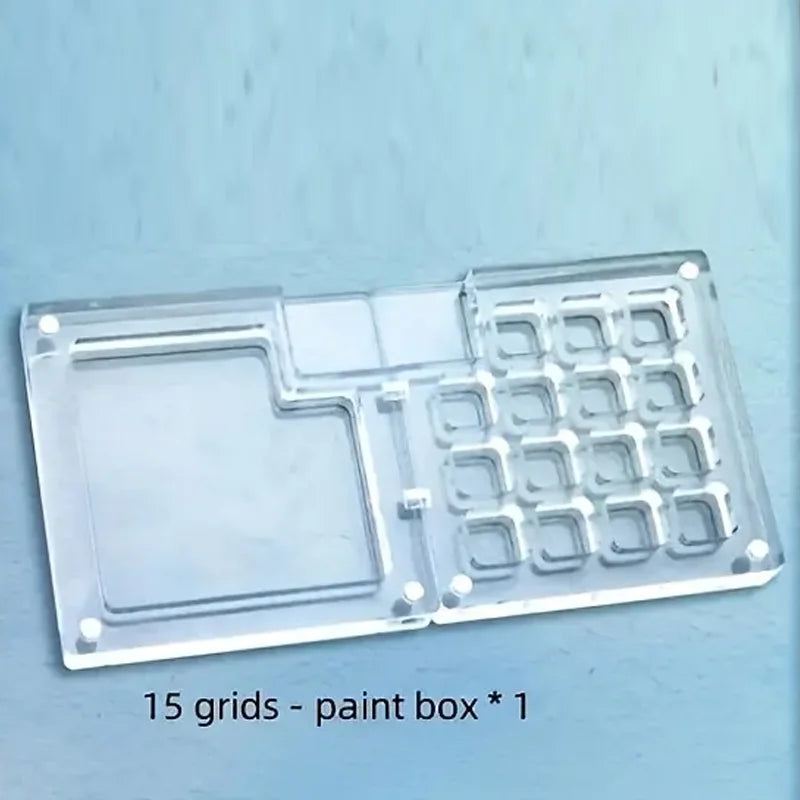 Mini Watercolor Paint Set - Portable Pocket Artist Travel Nano Art Painting Kit - 2025 New Plastic 8/15 Grid Box Miniature Color