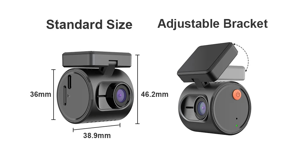 2K Mini Dash Camera For Car DVR Dash Cam KAWA MINI 3 Video Recorder Emergency Voice Control Night Vision WiFi APP Monitor WDR
