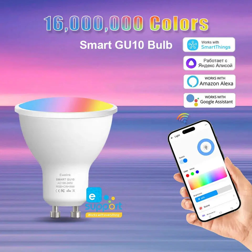 EWelink Smart Led Bulb Light GU10 Wifi/Zigbee Spotlight Lamps RGB CW WW APP Control Google Home Alice Yandex for Room Home Decor