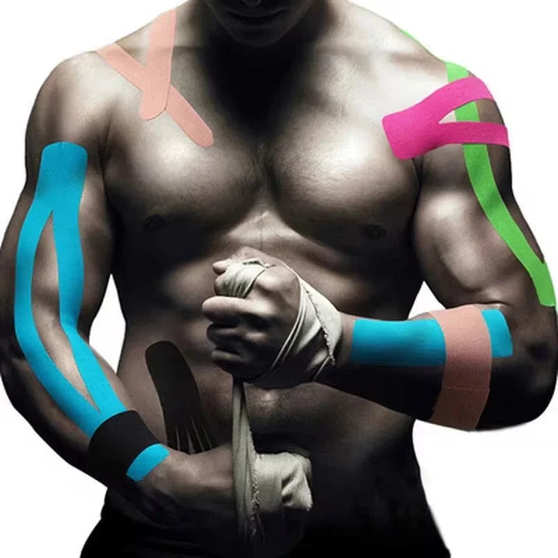 2.5cm*5m Sports Kinesiology Tape  Recovery Self Adherent Bandage Wraps Waterproof Cotton  Tapes for Muscle Pain Relief