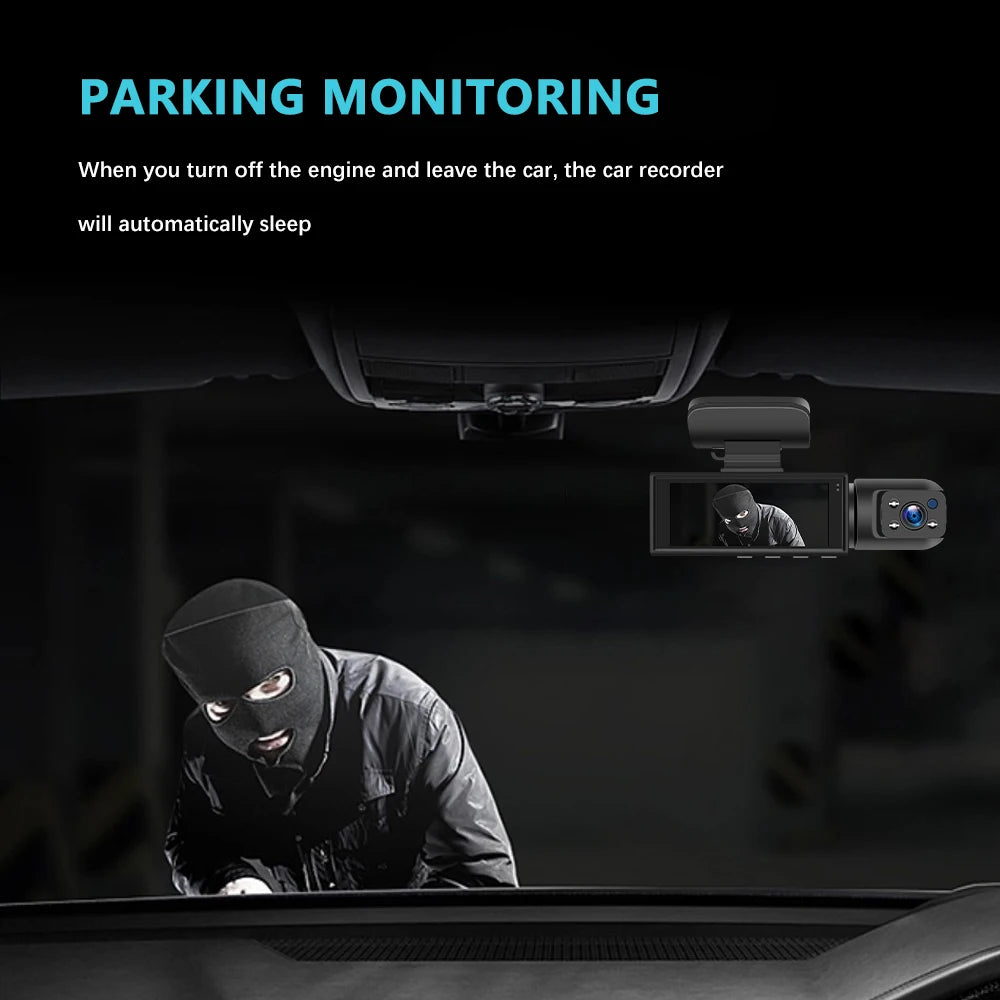 Dash Camera Front And Inside,3.16inchdash Cam 1080P G Sensor HD Night Vision Loop Recording Wide Angle Car DVR