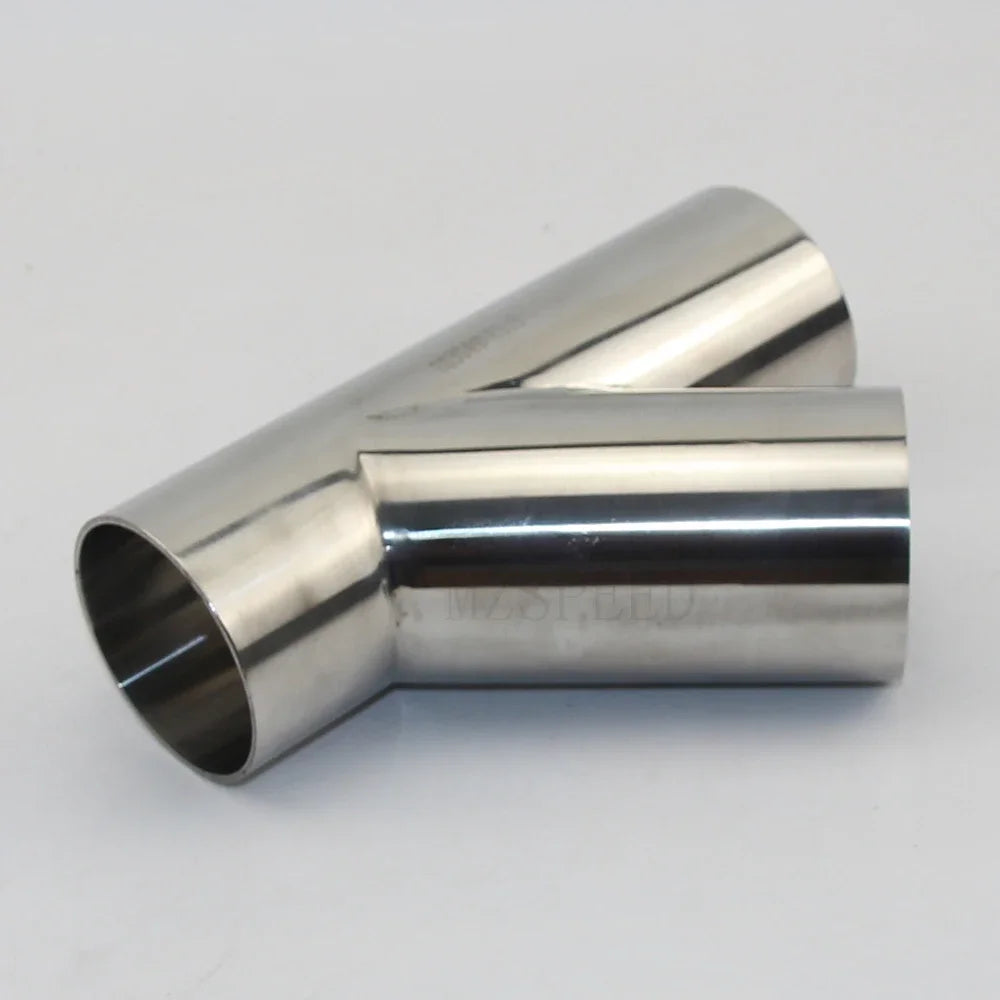 304 Stainless Steel 45 degree tee OD 19 mm-102 mm Stainless Steel  Bevel 1.5 mm 2 mm thick tube