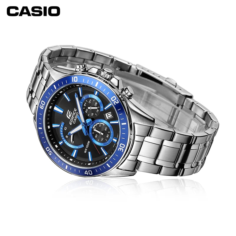 Casio EFR 552D Business Men s Elite Watch Steel Belt Silver Waterproof NairoMarket