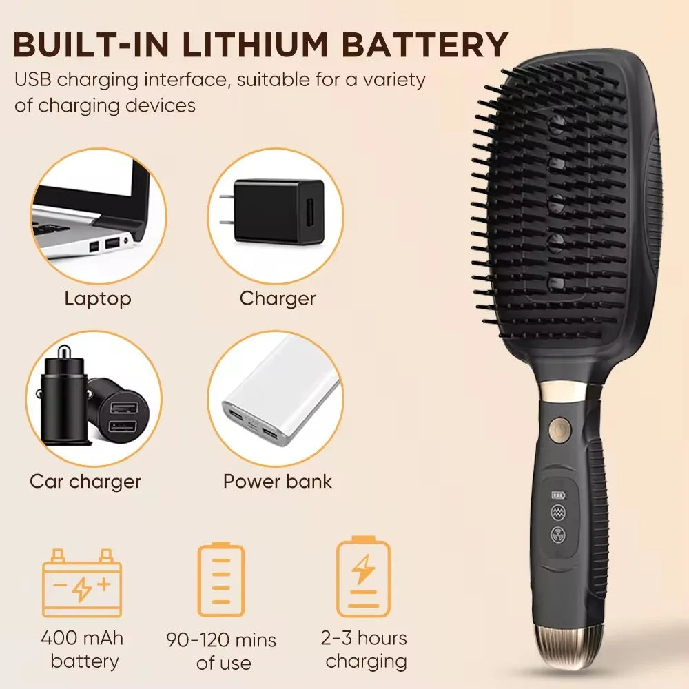 Professional EMS Scalp Massaging Brush Electric Vibration Massager for Scalp & Hair Laser Hair Growth Comb Brush For Hair Loss