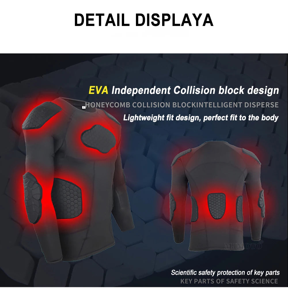 Motorcycle Full Body Armor Jacket Protective Moto Underwear Anti-collision Motorbike Riding Clothes Honeycomb Pad Motocross Tops