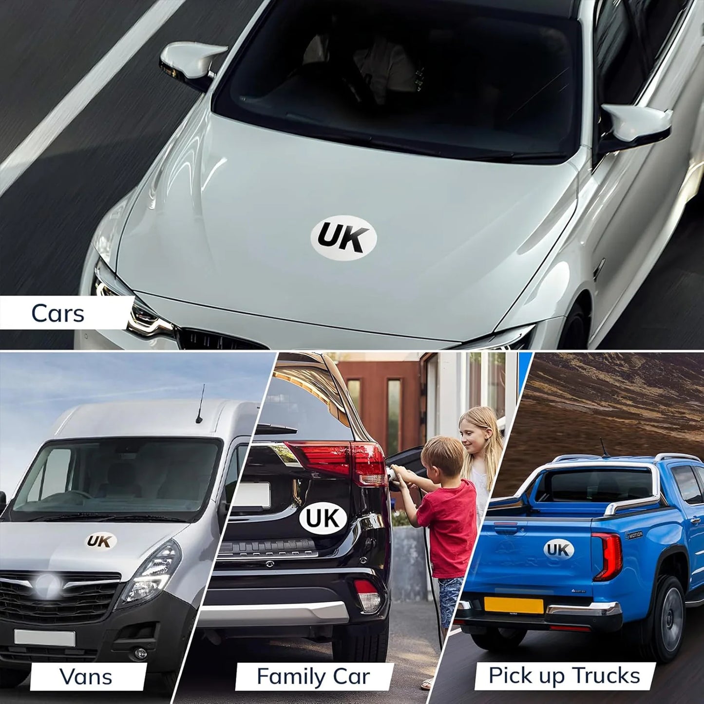 4Pcs UK Car Stickers for Europe, 2Pcs UK Magnetic Car Sticker + 2Pcs Self-adhesive UK Number Plate Stickers, UK GB Stickers for