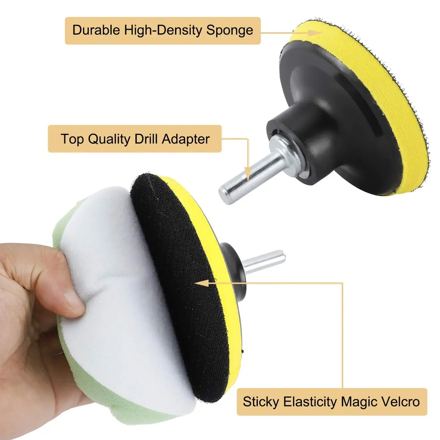 3/5 Inch Car Polishing Sponge Pads Set 11/22/39 Pcs Car Polisher Wax Cleaning Tools Polishing Pad Motorcycle Auto Accessories