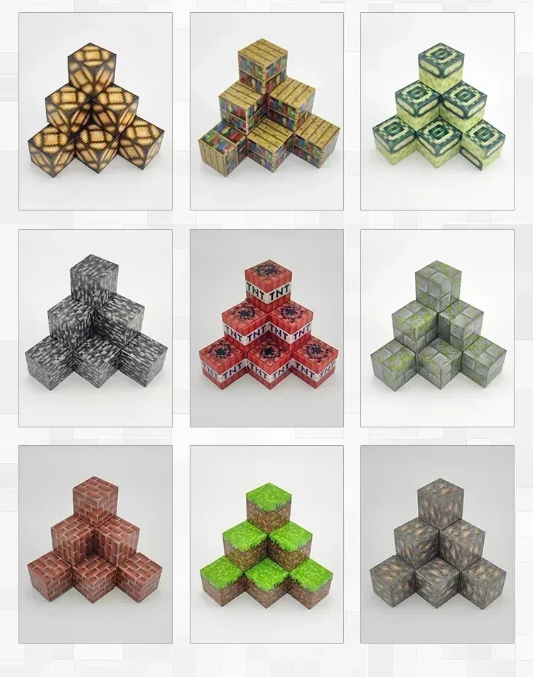 Magnetic Building Blocks Stacking Construction Set STEM Sensory Toys for Mine World Kids Boys Girls Ages 3+ DIY Magnet Cube Gift