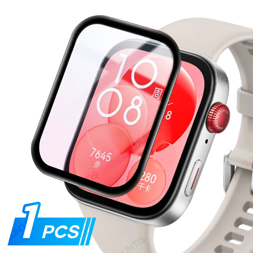 Screen Protector for Huawei Watch Fit 3 3D Curved Screen Protector for Huawei Watch Fit3 Ultra-HD Full Coverage Protective Film