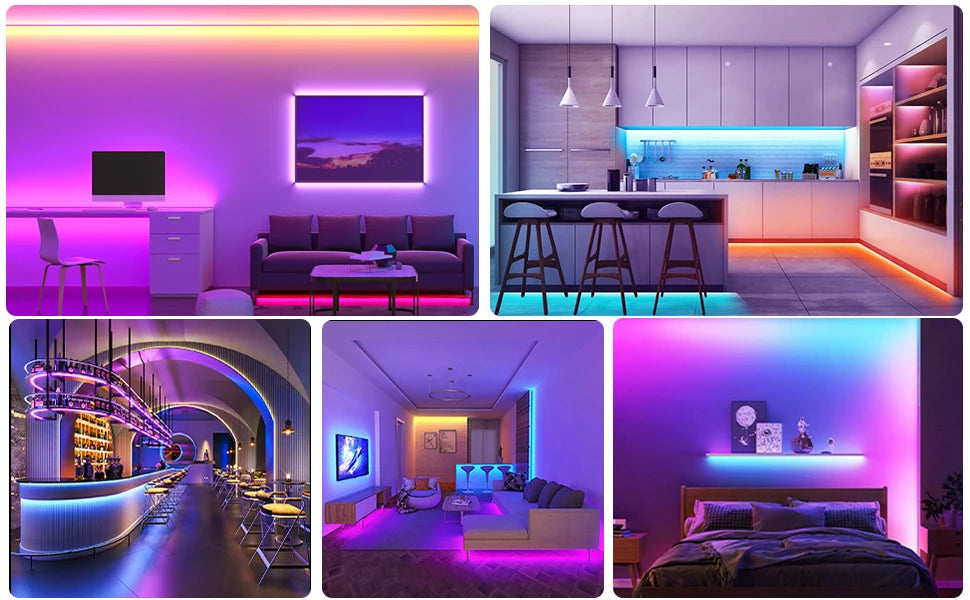 Intelligent LED strip lights-color change, music synchronization, application control, remote control, RGB-suitable for room dec