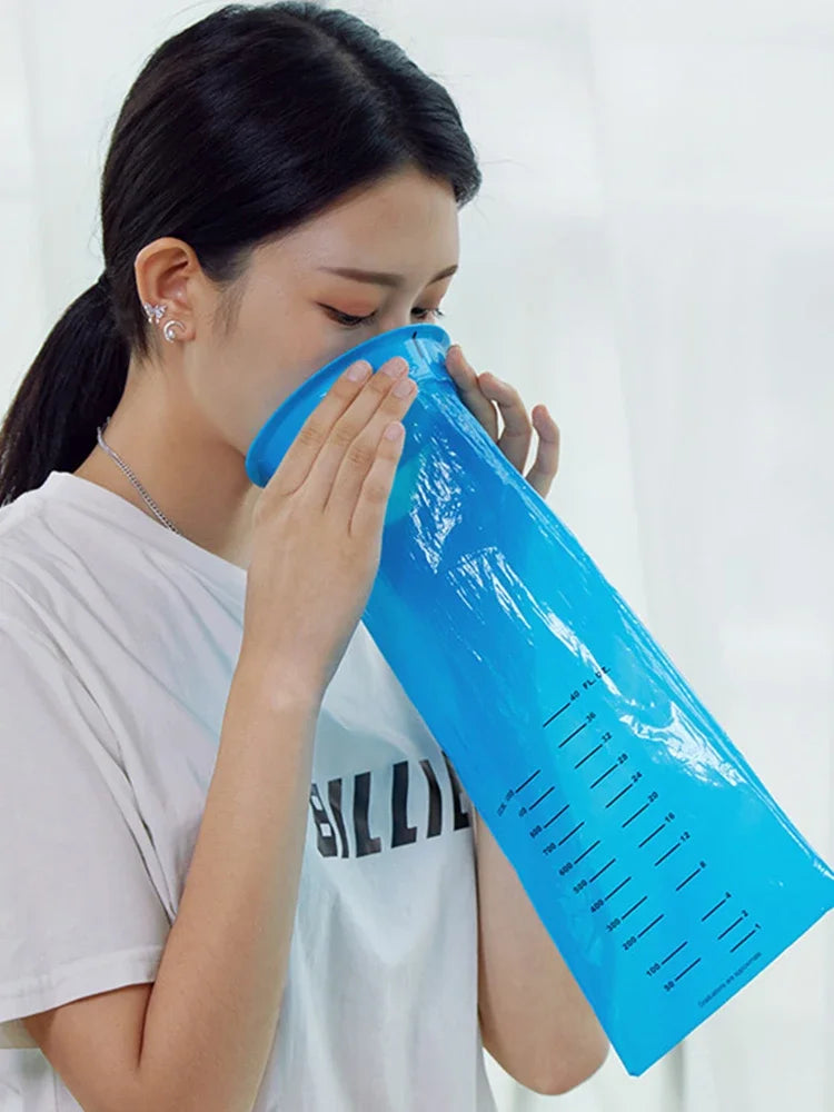 1000ML Disposable Vomit Bag Portable Disposable Travel Car Airplane Motion Sickness Nausea Pregnant Emergency Vomit Cleaning Bag