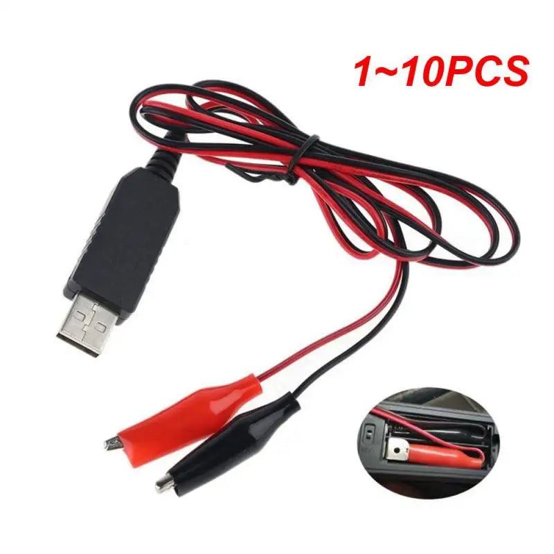 1~10PCS Alligator Cilps to USB Plug Test Cable Lead Jumper Wire Battery  Dual  Probe 24mm Crocodile Clip for Multimeter Measure