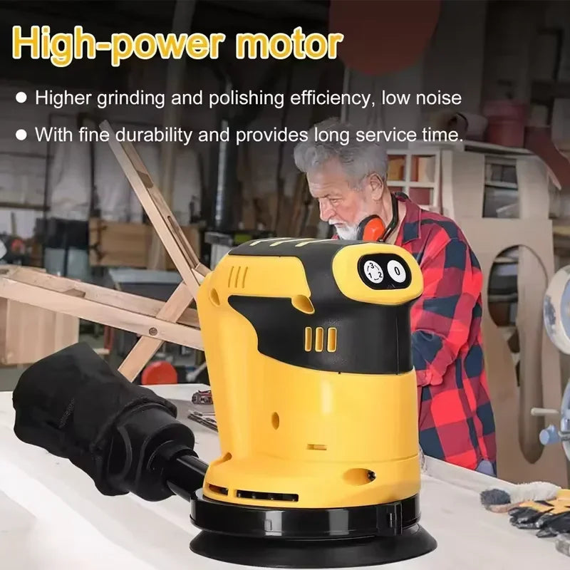 Dewalt 125mm Brushless Motor Cordless Orbital Sander Grinder Wood Metal Waxing Polishing Grinding Machine for Dewalt 20V Battery