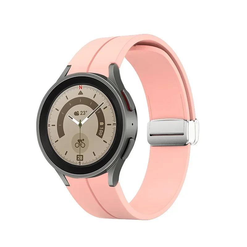 No Gap Soft Silicone Strap For Samsung Galaxy Watch 7 6 5 4 40mm 44mm Breathable Magnetic Wristband Watch 6 4 Classic/5 Pro 45mm