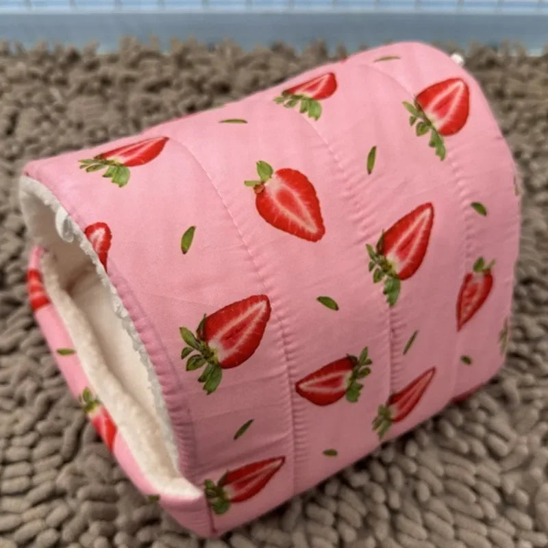 Autumn Winter Warm Print Sleeping Bed House Triangular Nest for Pet Bird Parrot Rabbit Squirrel Guinea Pig Hamster Hanging Cage