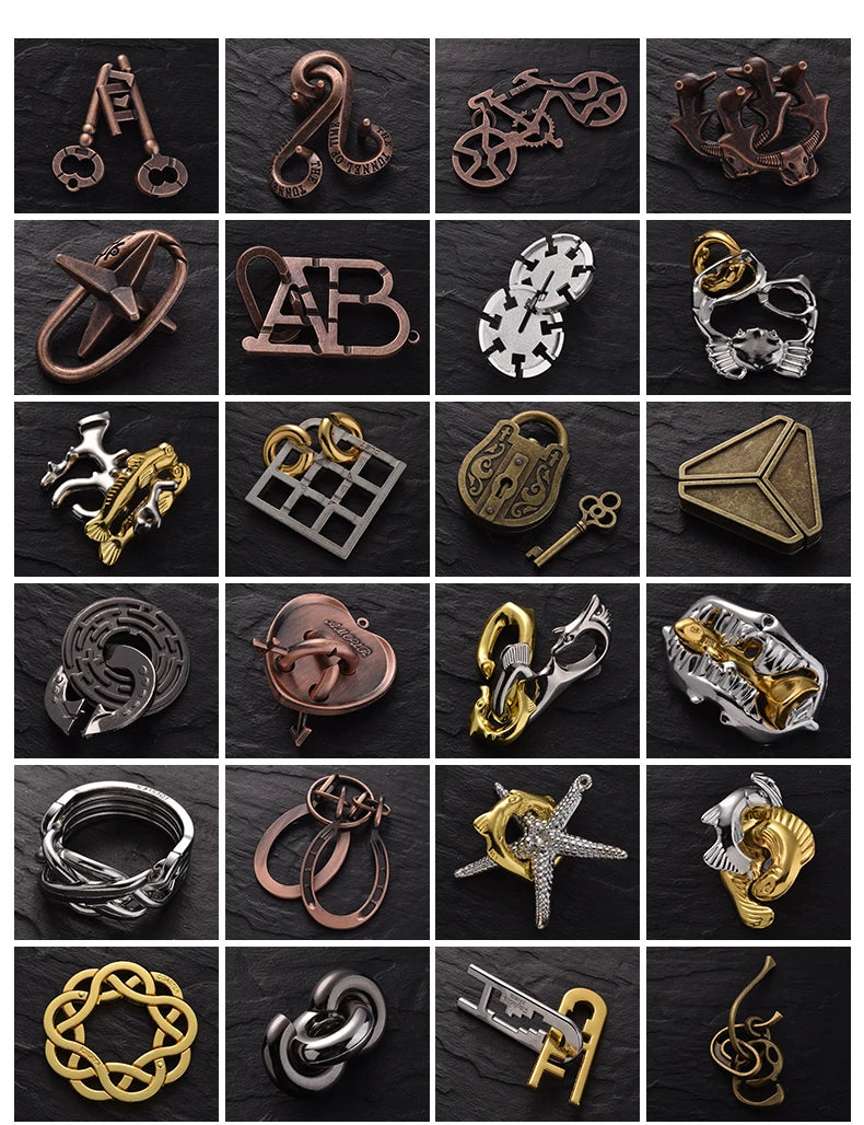 Alloy Triangle Lock Puzzle Brain Teasers Adults IQ For Children Quebra Cabeça Rompecabezas Metal Juegos De Ingenio Y Logica