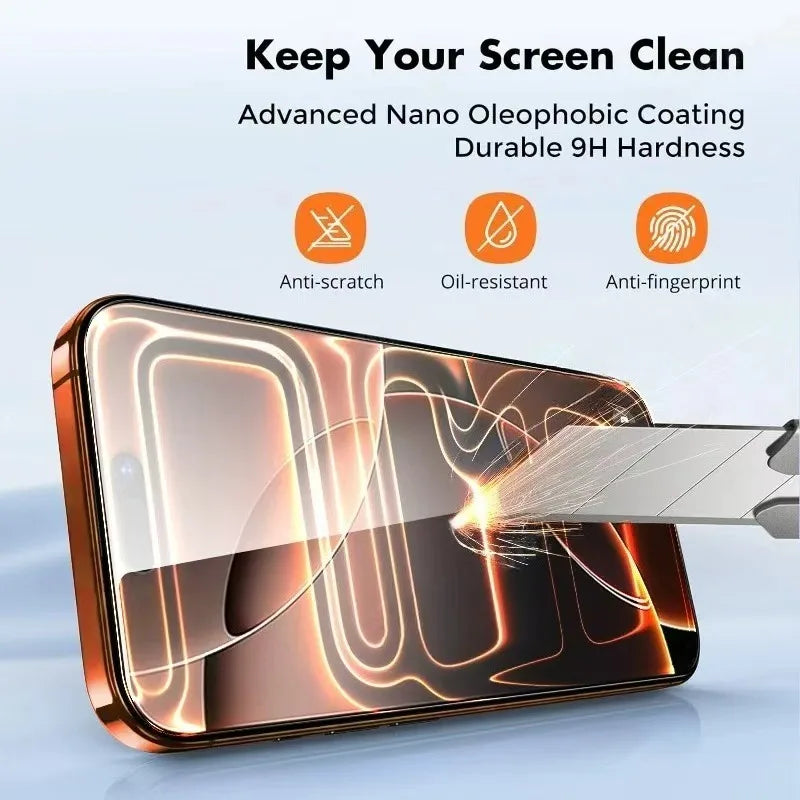 3Pcs Full Cover Tempered Glass Screen Protectors Suitable For IPhone 17 16Pro Max 15 14Plus 12 13Pro Mini 11Pro XR XS Glass