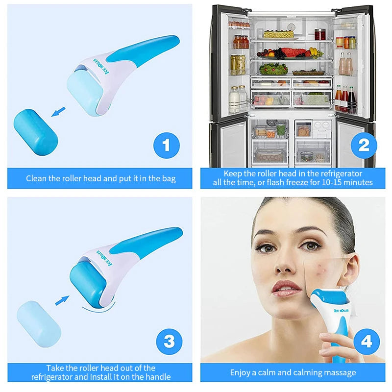 Face Roller Cool Ice Roller Massager Skin Lifting Tool Face Lift Massage Anti-wrinkles Pain Relief Face Women Skin Care Tools
