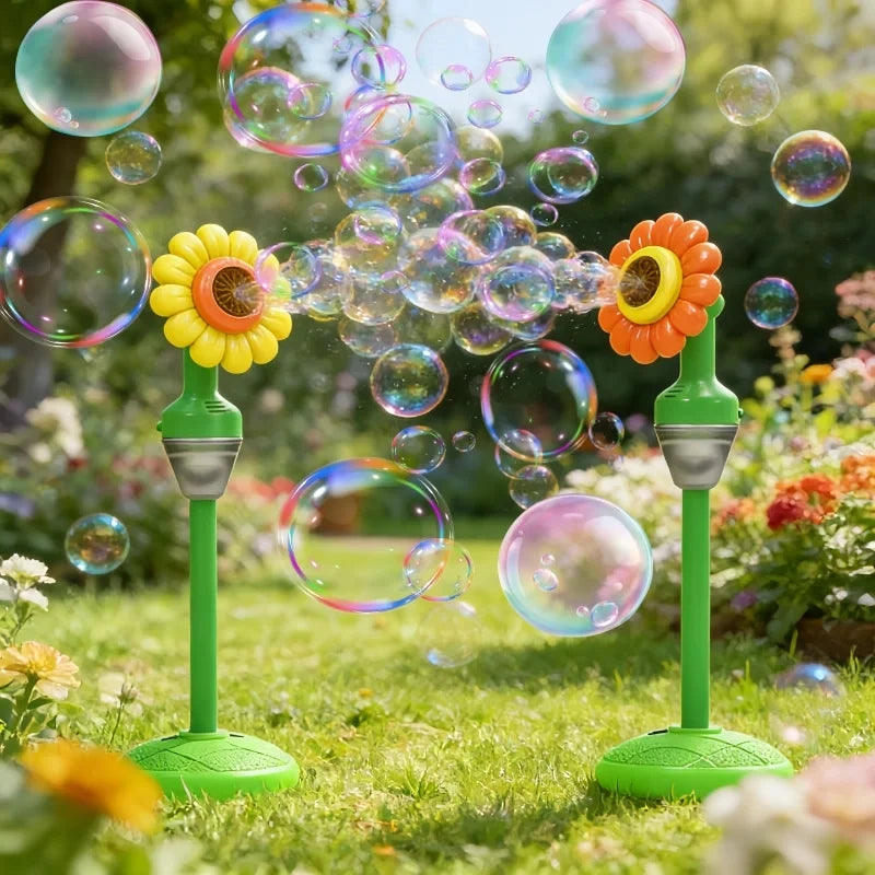 Sunflower Bubble Machine Toy Fully Automatic Lighting Music Back Garden Summer Outdoor Large Party Wedding Gift