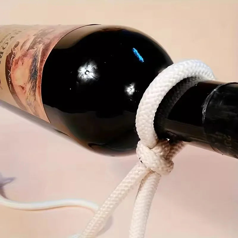 Floating Wine Bottle Holder - Magic Steel Chain Wine Rack for Suspended Display - Holds Any Long-Neck Wine Bottles
