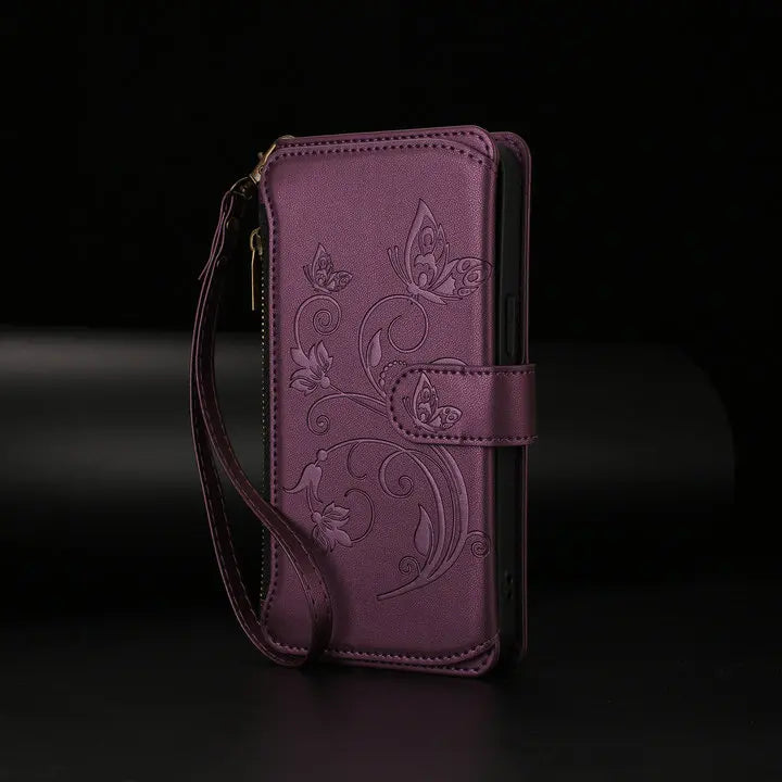 For Tecno Camon 50 Pro 2026 Edmboss Floral Zipper Leather Wallet Case for Tecno Camon 40 Premier Case Camon 50 40 Pro Funda