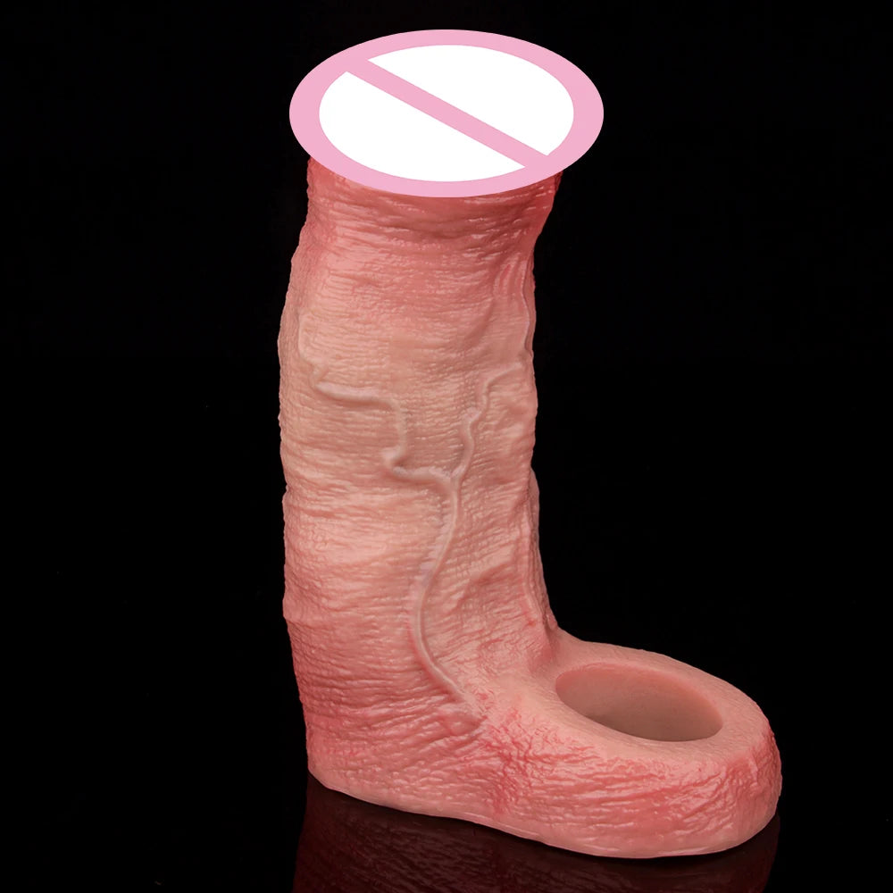 ORALSX 10 Styles Silicone Reusable Open-ended Penis Sleeve Delay Ejaculation Dick Enlargement Sex Toys For Men Game Pleasure