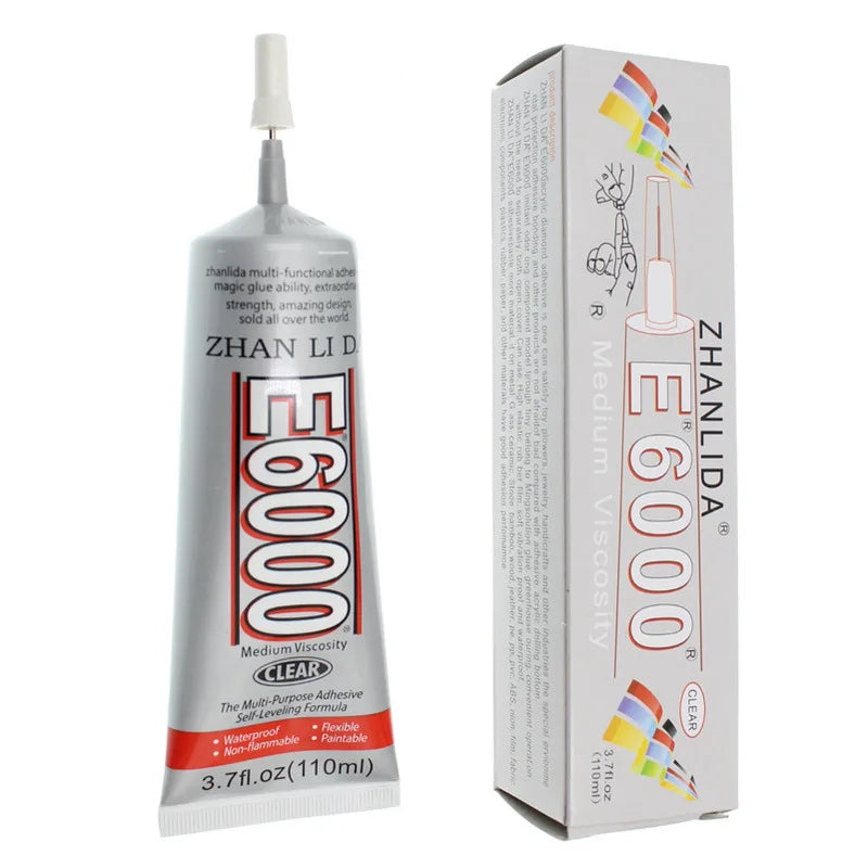 E6000 Clear Contact Adhesive For Jewelry Rhinestonne Crafts With Precision Applicator Tip - 110ml 50ml 25ml 15ml Glue