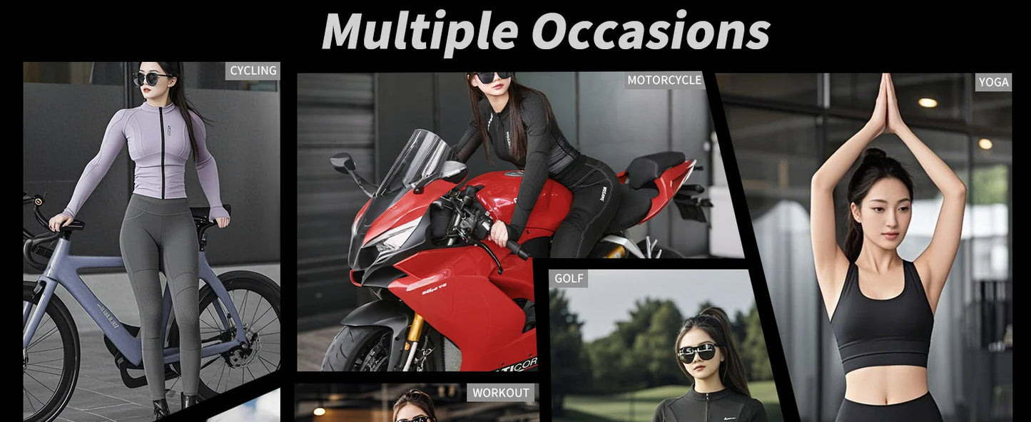 WOSAWE Women Motorcycle Soft Armor Full Body Summer Motorbike Protective Jacket Motocross Racing Pants CE Approved