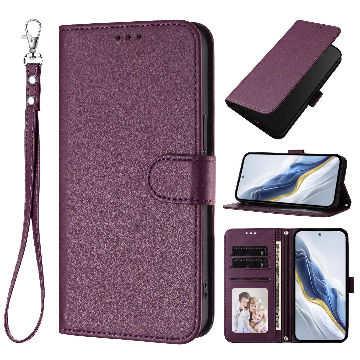 Leather Phone Case For Oppo A58 A57 A57e A57s A56 A55s A55 A54 A53s A52 A40 A40M A38 A36 A32 A18 A17 Card Slot Flip Wallet Cover