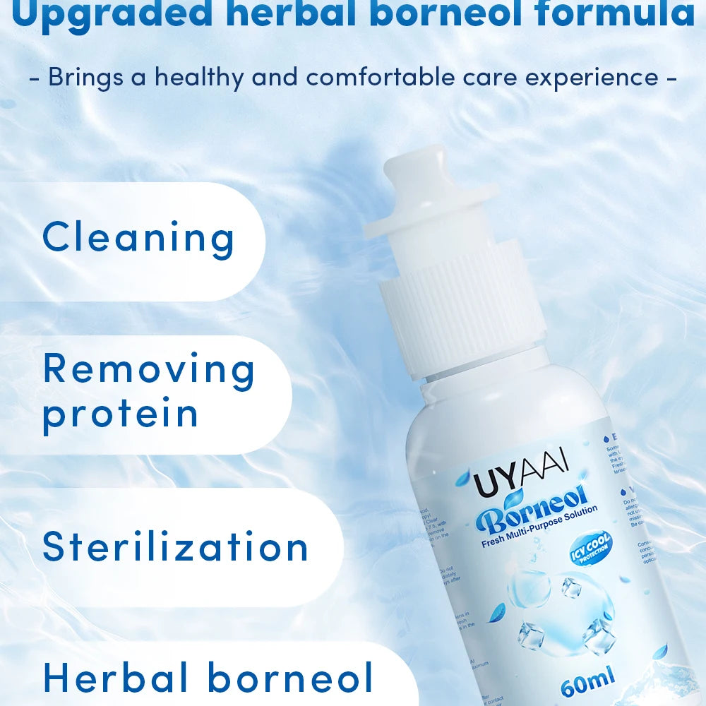 Brand New Contact Lenses Solution Nursing Borneol 60ml for Eyes Contact Lenses Water Pupil Cleaning Health Care Lenses Solution