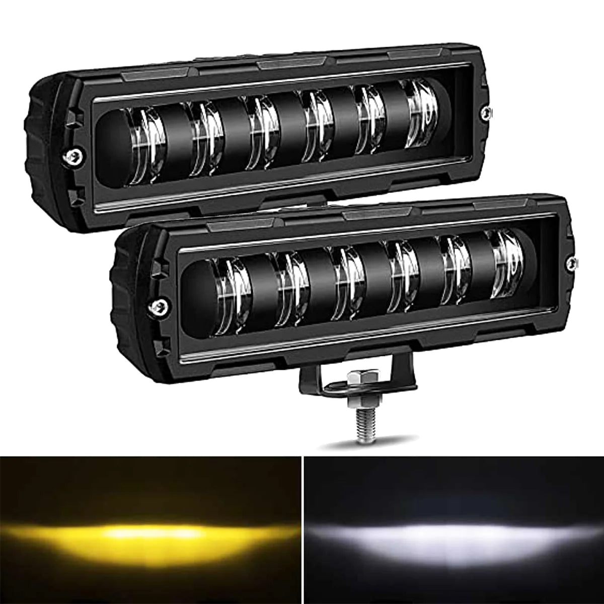 1pc 6inch 12V 24V LED Light Bar Off Road Spotlight White Yellow LED Driving Fog Light for Cars Truck 4x4 Boat Lada Atv Work Lamp