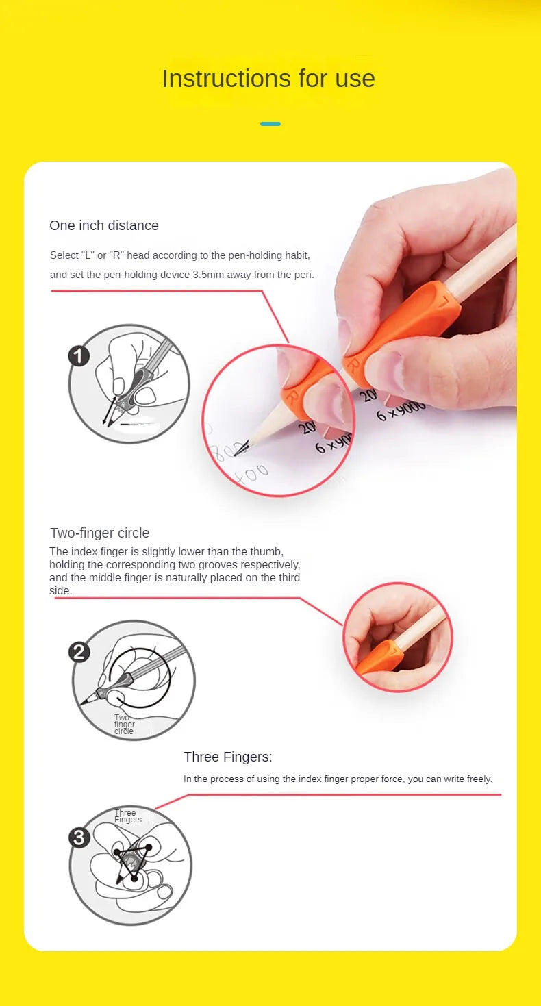 M&G Left & Right Grip Pen Grippers Kindergarten Elementary School Grip Corrector Posture Corrector Set 4pcs