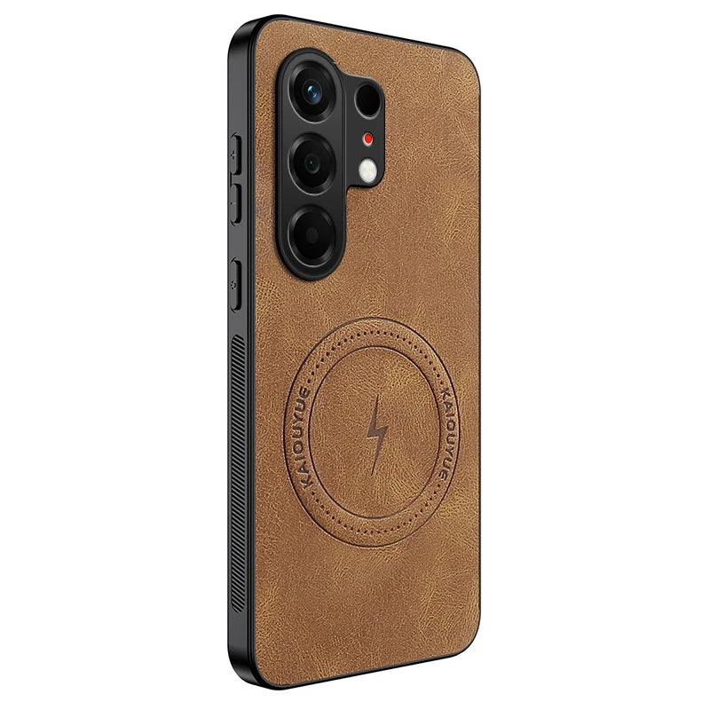 For Tecno Camon 50 4G Vintage Business Phone Case Cover Sheepskin Leather Magnetic Case Wireless Case for Tecno Camon 50 Pro 4G