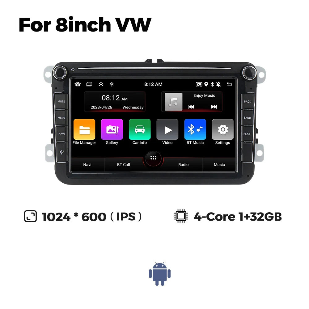 7/8/9" Android13 BT GPS Car Multimedia Radio for Volkswagen VW Golf 5 6 Polo Passat B6 B7 CC Skoda Jetta Tiguan Touran GOLF POLO