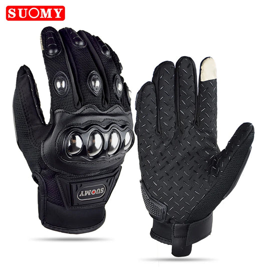 SUOMY Summer Full Finger Motorcycle Gloves Moto Luva Motocross Racing Gloves Motorbike Bicycle Cycling Riding Glove For Men Wome