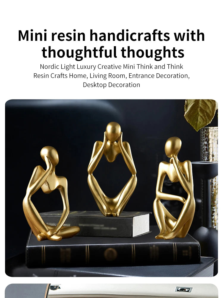 Scandinavian Art Abstract Figures Home Decoration, Mini Crafts, Light Luxury Entryway Ornament, Desktop Decoration 1pc