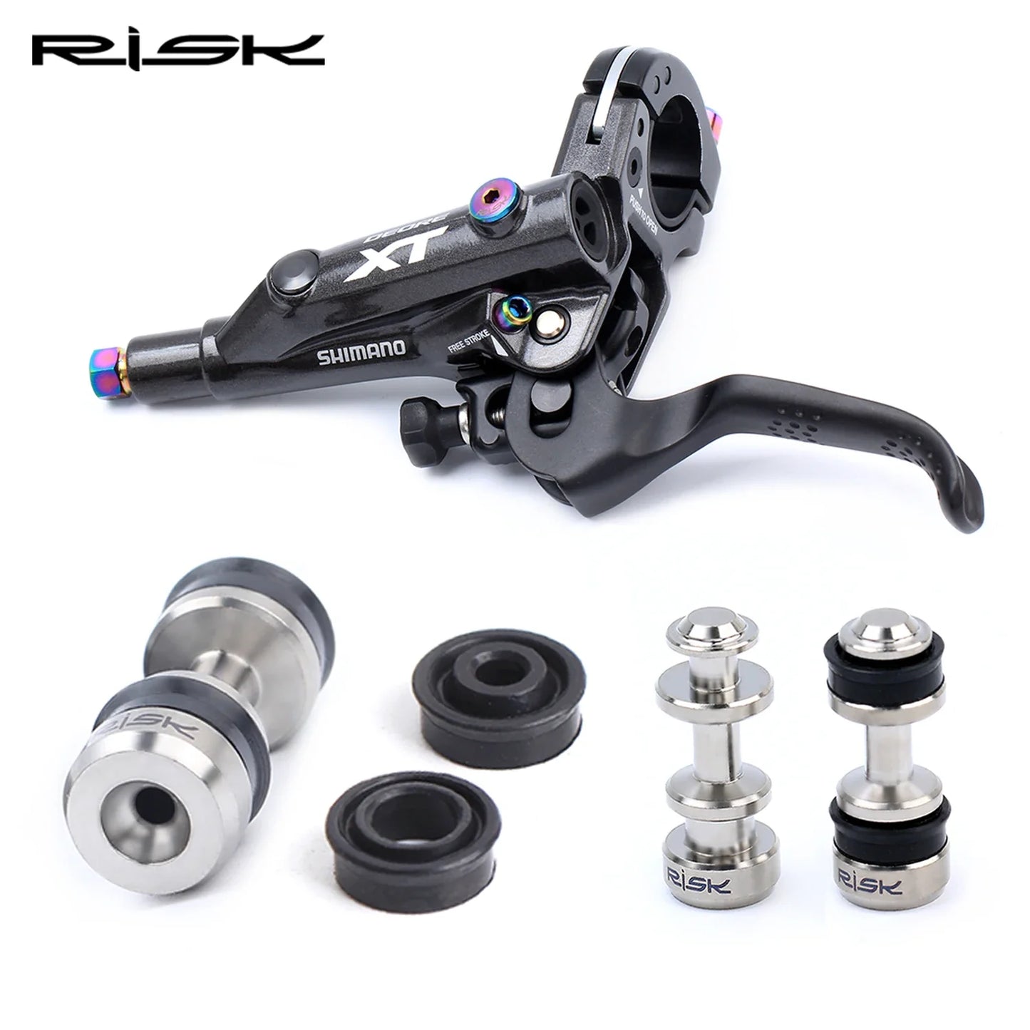 Risk Bike Titanium Alloy Brake Lever Piston Rod, Oil Disc Brake Piston Rod Sealing Ring Repair Parts,For XT M785 M8000 SLX M7000