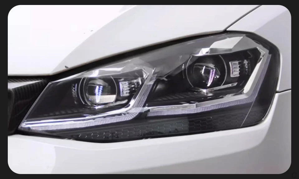 AKD 2 PCS For Golf 7 2013-2017 MK7 Upgrade 7.5 Design LED Auto Headlights Assembly DRL Bifocal Lens Lamp Accessories